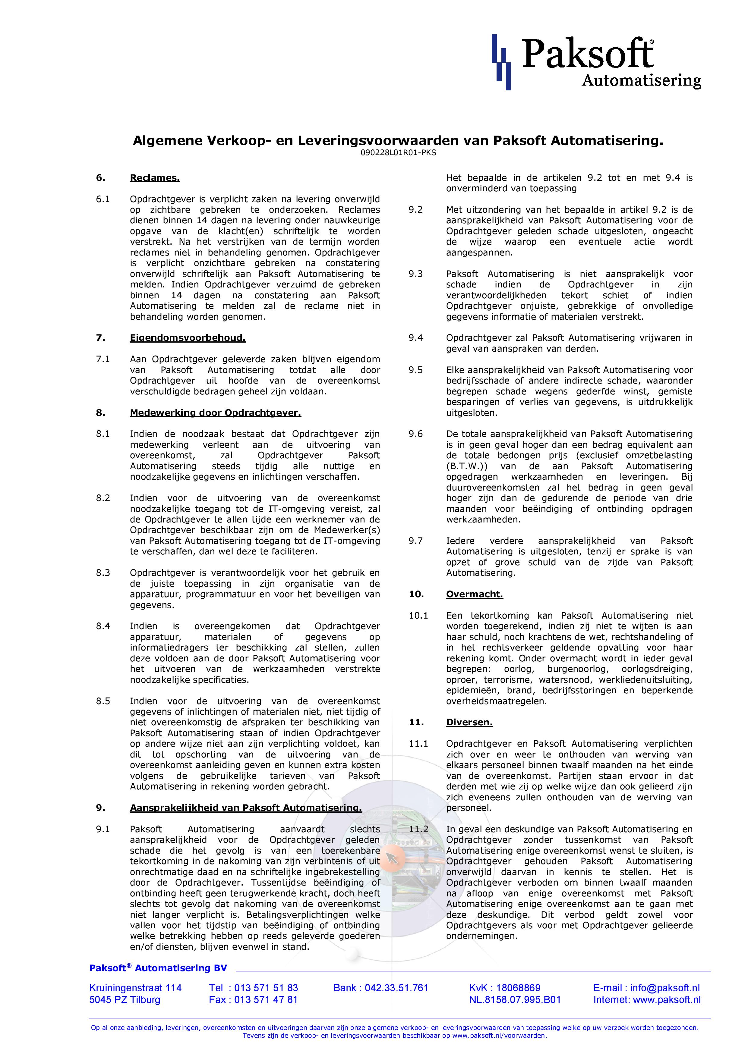Leveringsvoorwaarden Pagina 2 - Check Point Partner Nederland - Paksoft